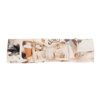 Picture of Daga Girls Horse Racing Print Soft Headband With Bow - Multi