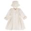 Picture of Sarah Louise Girls Winter Coat & Hat Set with Velvet Ruffles X 2 - Ivory