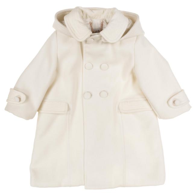 Picture of Sarah Louise Boys Traditional Winter Coat With Detachable Hood - Ivory