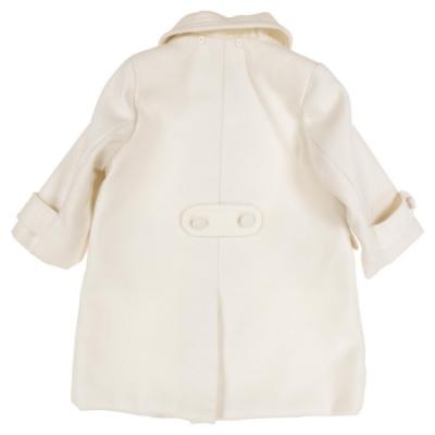Picture of Sarah Louise Boys Traditional Winter Coat With Detachable Hood - Ivory