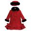Picture of Sarah Louise Girls Winter Coat & Hat Set With Faux Fur Trim X 2 - Red Black