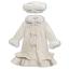 Picture of Sarah Louise Girls Winter Coat & Hat Set With Faux Fur Trim X 2 - Ivory