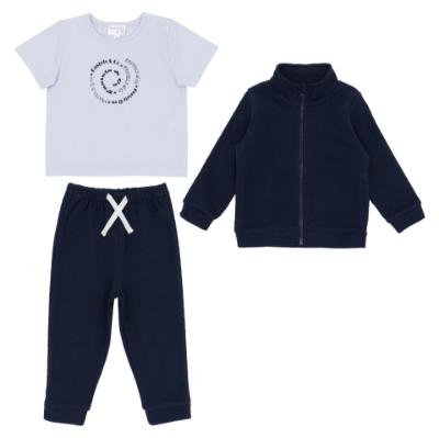 Picture of Pastels & Co Boys Blocking Warwick Bomber Tracksuit Set X 3 - Navy