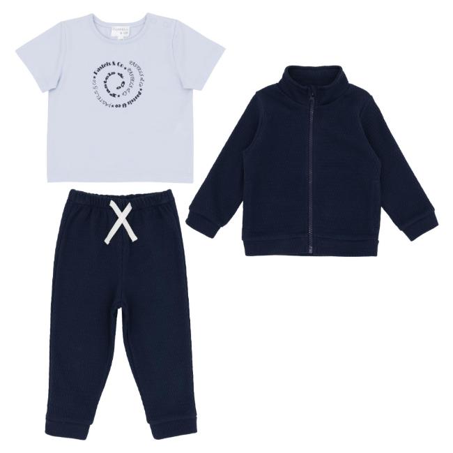 Picture of Pastels & Co Boys Blocking Warwick Bomber Tracksuit Set X 3 - Navy