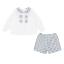 Picture of Pastels & Co Girls Cool Checks Cassie Blouse & Shorts Set X 2 - Ivory Ice Blue