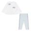 Picture of Pastels & Co Girls Cool Checks Cherry Bow Tunic & Leggings Set - Ivory Ice Blue