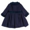 Picture of Sarah Louise Girls Winter Coat & Hat Set with Velvet Ruffles X 2 - Navy Blue