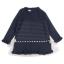 Picture of Granlei Girls Knit Dress With Tulle Bows - Navy Blue Ivory