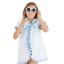 Picture of Meia Pata Girls Blue Stripes Hooded Beach Cover-up - White Blue