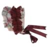 Picture of Ela Confeccion Girls Charlotte Ruffle Dress Panties Bonnet Set X 3 - Grey Burgundy