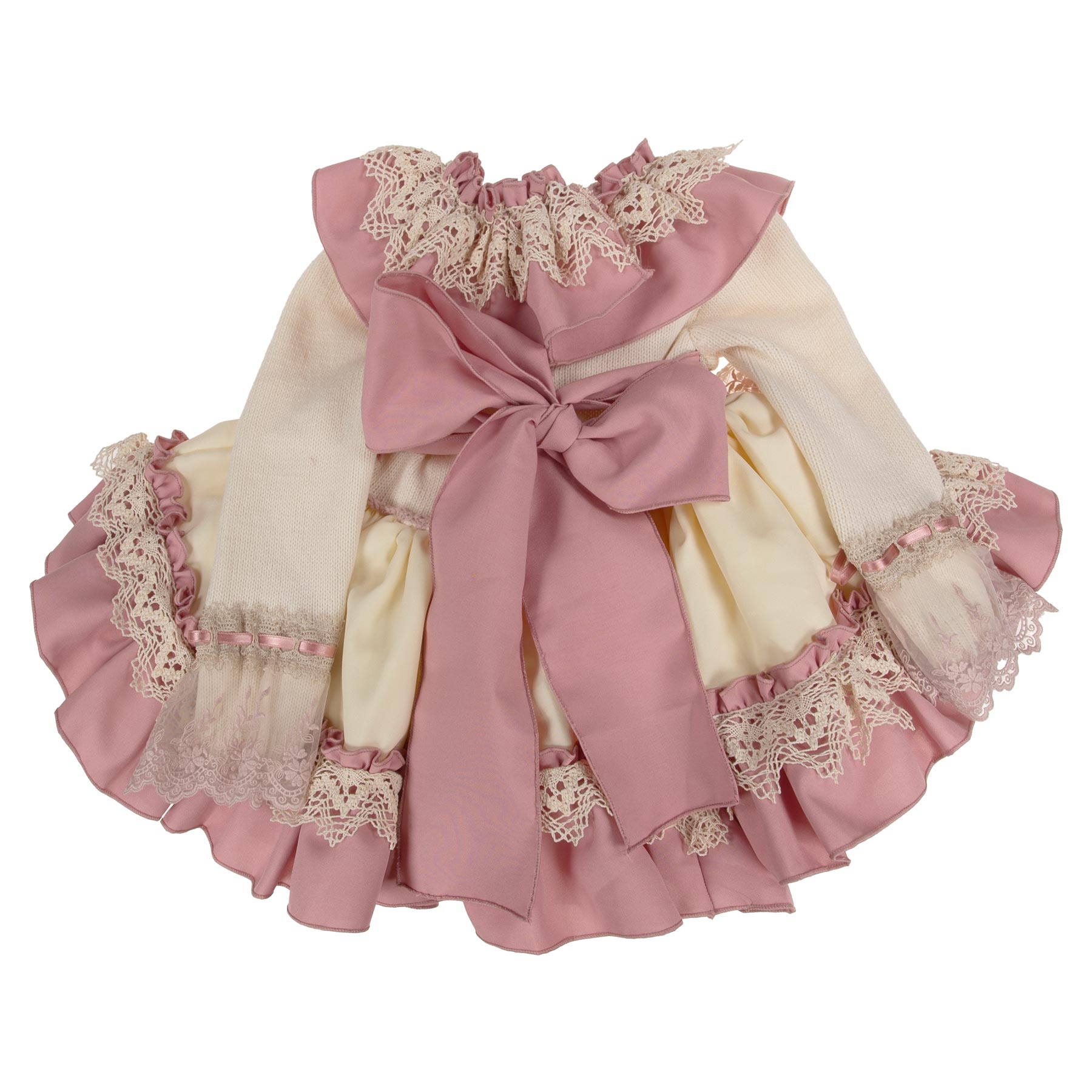 Pink lace ruffle dress clearance