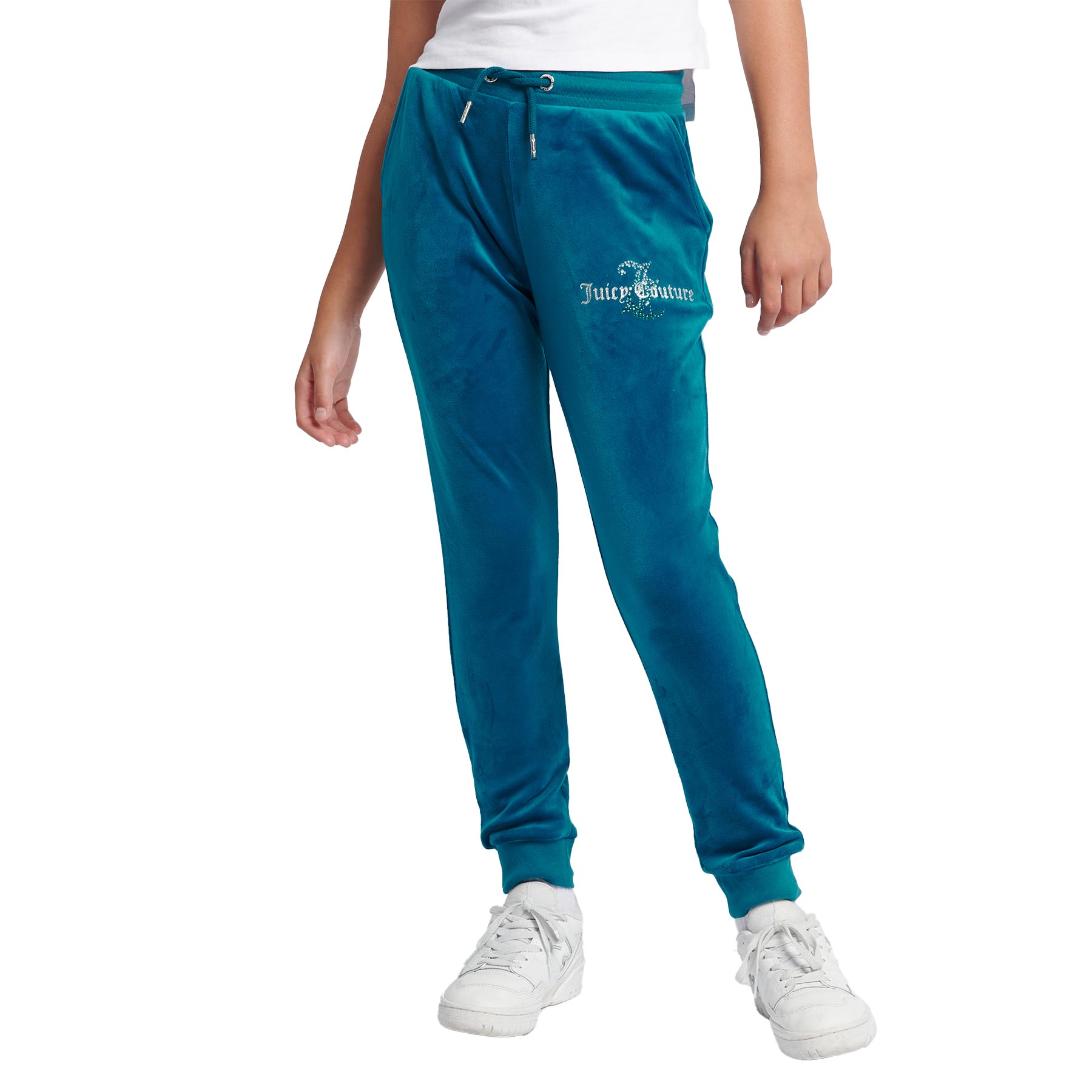 Juicy Couture Girls Diamante Hoodie Slim Jogger Set X 2 Lyons Blue