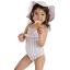 Picture of Meia Pata Baby Girls Pink Stripes Marini Smocked Swimsuit - White Pink