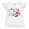 Picture of Monnalisa Girls Alice In Wonderland Floral T-shirt - White