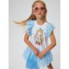Picture of Monnalisa Girls Alice In Wonderland Tulle Jersey Dress - Blue