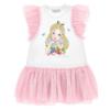 Picture of Monnalisa Girls Alice In Wonderland Tulle Jersey Dress - Pink