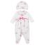 Picture of Monnalisa Bebe Girls Roses Babygrow & Hat Set - White Pink