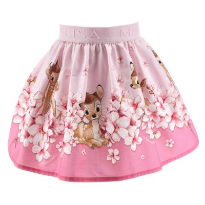 Picture of Monnalisa Girls Bambi Floral Skirt - Pink