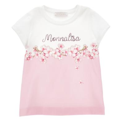 Picture of Monnalisa Girls Bambi Crystal Logo T-shirt - Pink