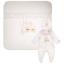 Picture of Jamiks Kids Baby Girls Teona Fairytale Bunny Babygrow Hat Swaddle Set X 3 - Ivory Pink 
