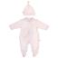 Picture of First Baby Girls Boxed Unicorn Print Babygrow Hat & Swaddle Set X 3 - Pink  