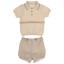 Picture of Rigola Baby Boys Organic Knit Polo Top & Shorts Set - Beige