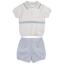 Picture of Rigola Baby Boys Organic Knit Polo Top & Shorts Set - White Sky Blue