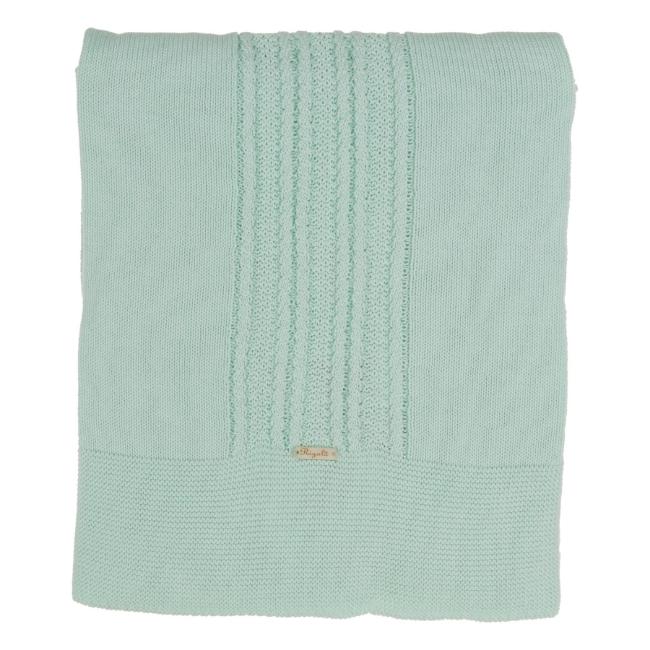 Picture of Rigola Baby Twisted Cable Knit Organic Cotton Shawl - Green Water