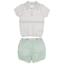 Picture of Rigola Baby Boys Organic Knit Polo Top & Shorts Set - White Green Water