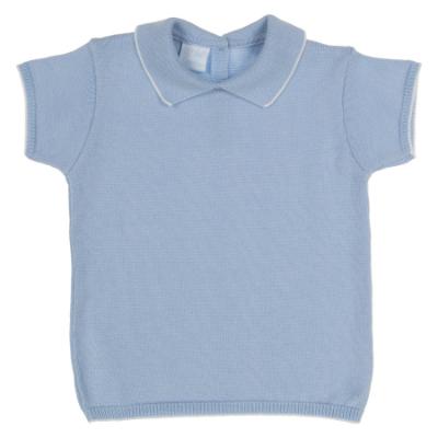 Picture of Granlei  Boys Soft Knit Polo Top & Shorts Set X 2 - Blue