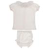 Picture of Granlei Baby Girls Soft Knit Lace Collar Jampant Set X 2 - Ivory 