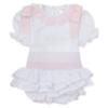 Picture of Deolinda Baby Bombon Smocked Jampants Set x 2 - White Pink