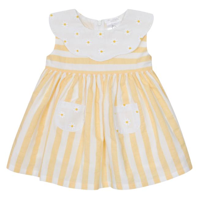 Picture of Deolinda Girls Sunny Wide Stripe Dress - White Yellow 