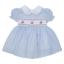 Picture of Deolinda Girls Victory Puff Sleeve Stripe Dress - White Blue