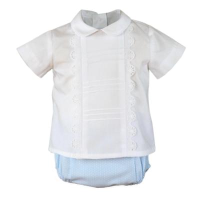 Picture of Miranda Baby Boys Polka Jampant Set X 2 - White Blue