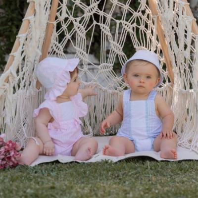 Picture of Miranda Baby Girls Stripe Ruffle Romper - Pink