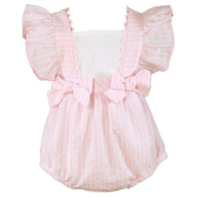 Picture of Miranda Baby Girls Stripe Ruffle Romper - Pink