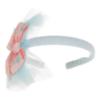 Picture of Daga Girls Magic Bow Applique Headband - Aqua Blue Coral Pink 
