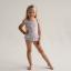 Picture of Daga Girls Magic Bow AOP Print Lycra Swimsuit  - Aqua Blue Coral Pink 
