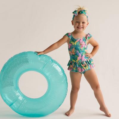 Picture of Daga Girls Pink Paradise AOP Print Lycra Swimsuit  - Multi