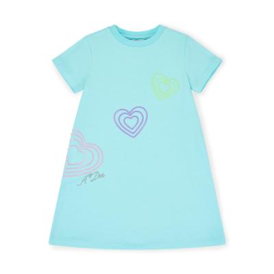 Picture of A Dee Pop Hearts Evangeline Heart T-shirt Dress - Turquoise