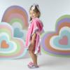Picture of A Dee Pop Hearts Bubbles Frill Poncho - Pink Gloss