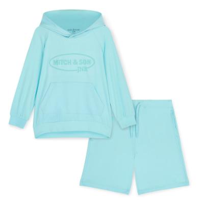 Picture of Mitch & Son JNR Henry Hoody Short Set - Turquoise