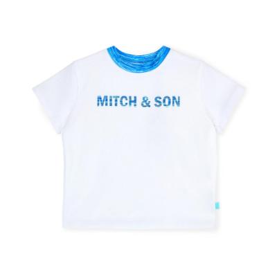 Picture of Mitch & Son JNR Harold Space Dye Logo T-shirt - Bright White