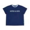 Picture of Mitch & Son JNR Harold Space Dye Logo T-shirt - Blue Navy