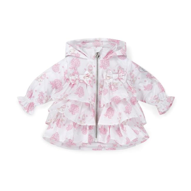 Picture of Little A Bunnies & Bows Abbie Hooded Bunny Print Bow Summer Jacket - Bright White
