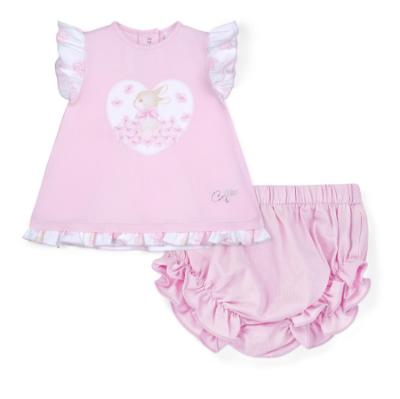 Picture of Little A Bunnies & Bows Amy Bunny Jersey Dress - Pink Blossom