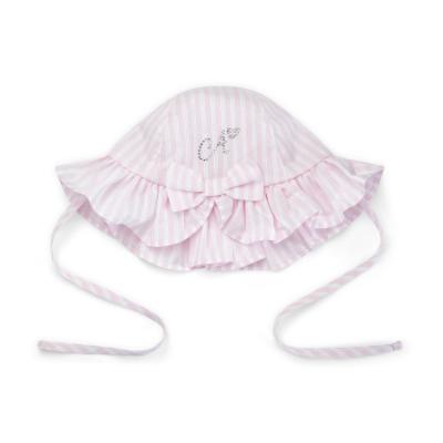 Picture of Little A Bunnies & Bows Aurora Stripe Seersucker Sunhat - Pink Blossom
