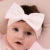 Picture of Little A Bunnies & Bows Ava Stripe Seersucker Bow Headband - Pink Blossom