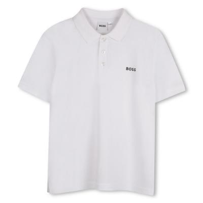 Picture of BOSS Boys Back Logo Polo Shirt - White